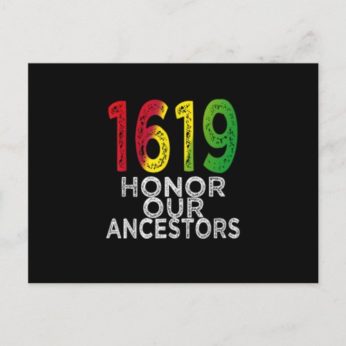 1619 Our Ancestors Project Black History Month Kwa Announcement Postcard
