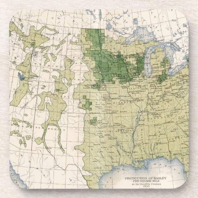 161 Barley/sq mile Coaster (Front)