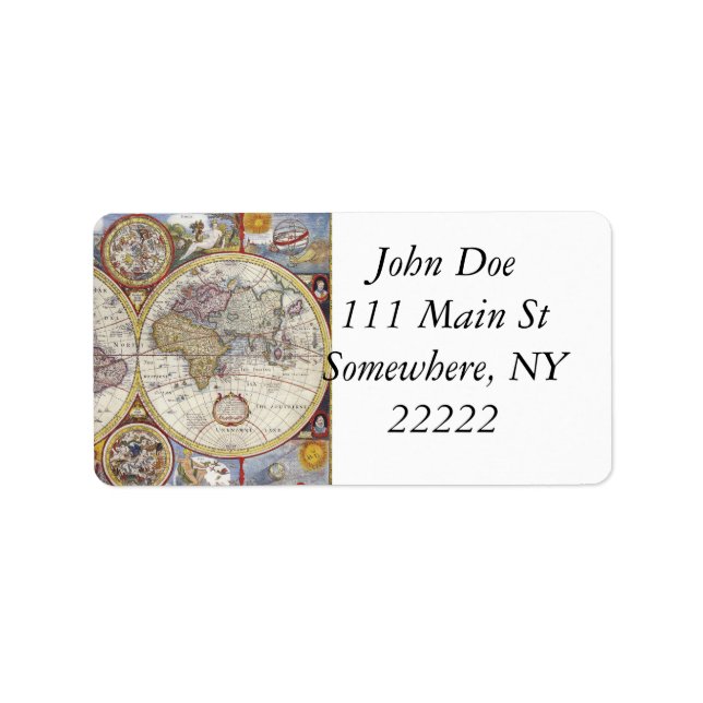 1626 Vintage World Map Label (Front)