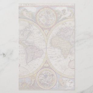 1626 Vintage World Map Stationery