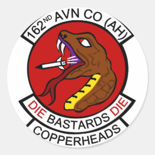 162nd Avn Co. (AH) Copperheads Classic Round Sticker