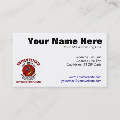 162nd Avn Co (AH) Vietnam Business Cards