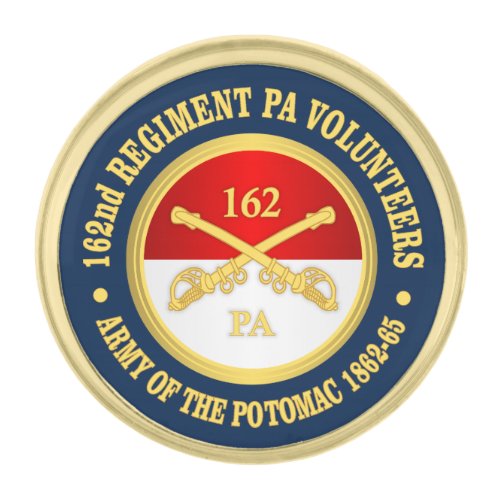 162nd Pennsylvania Volunteers Gold Finish Lapel Pin