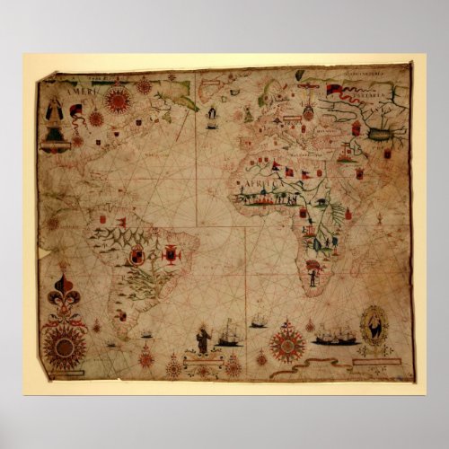 1633 Atantic Ocean Portolan Chart _ Pascoal Roiz