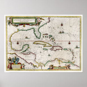 1635 Caribbean and Central America Poster