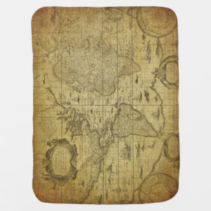 1635 World Map: Vintage Style Baby Blanket