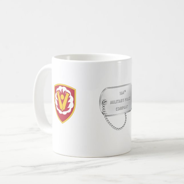 164th Military Police Co Dog Tag Coffee Mug (Front Left)