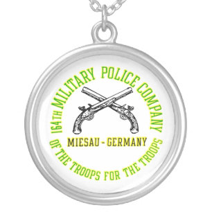 164th Military Police Company Silver Plated Necklace