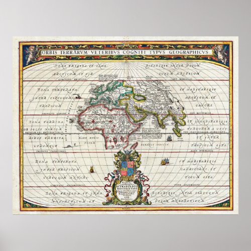1650 Jansson Map of the Ancient World Poster