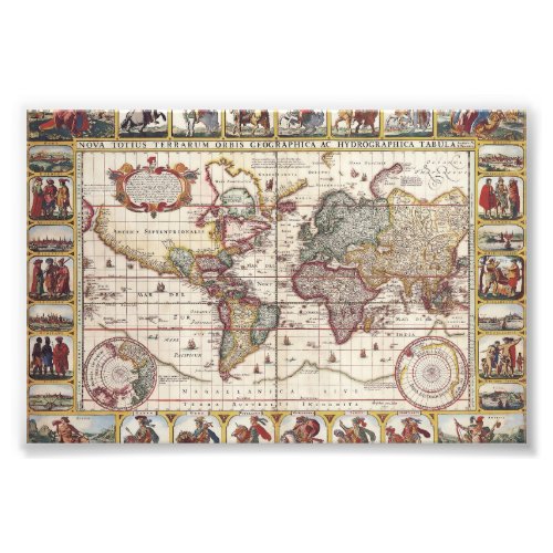 1652 Map of the World Doncker Sea Atlas World Map Photo Print