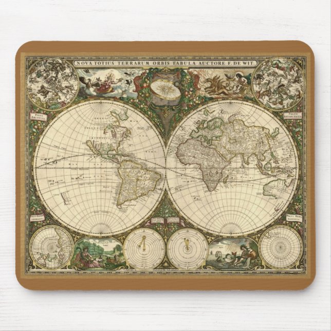 1660 Frederick de Wit Old World Map Mouse Pad (Front)