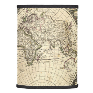 1660 World Map by Frederick de Wit Lamp Shade