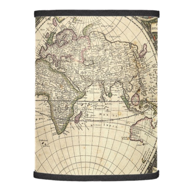 1660 World Map by Frederick de Wit Lamp Shade (Right)
