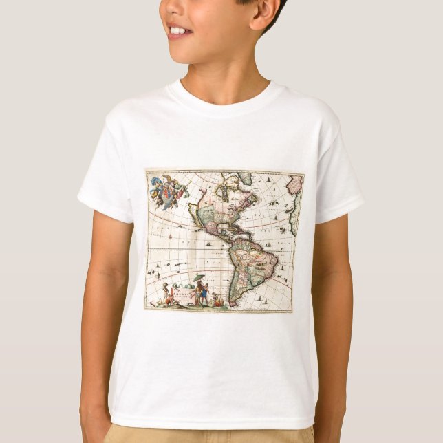 1670 America Map T-Shirt (Front)
