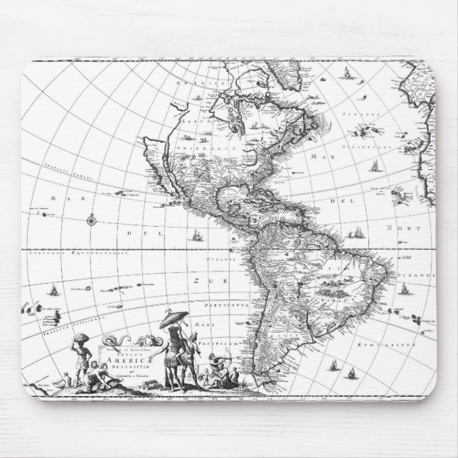 1671 Map Totius Americae Descriptio Mouse Pad (Front)