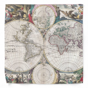 1685 Bormeester Map of the World Bandana