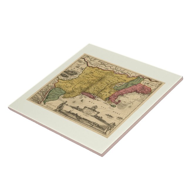 1685 Map - New Belgium, The New World, New England Tile (Side)