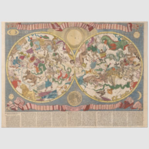 1687 Celestial Map - Planisfero Del Globo Celeste Tissue Paper