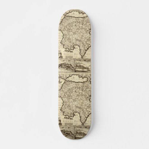 1688 Greece  Greek Peloponnesian Map Skateboard Deck