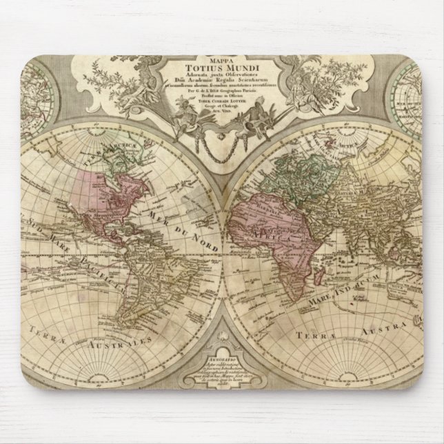 1690 Guillaume Old World Map Mouse Pad (Front)