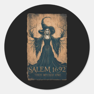 1692 They Missed One Halloween Feminist Witch Tria Classic Round Sticker