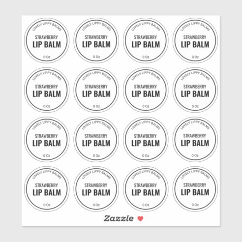 Oval lip balm tube labels