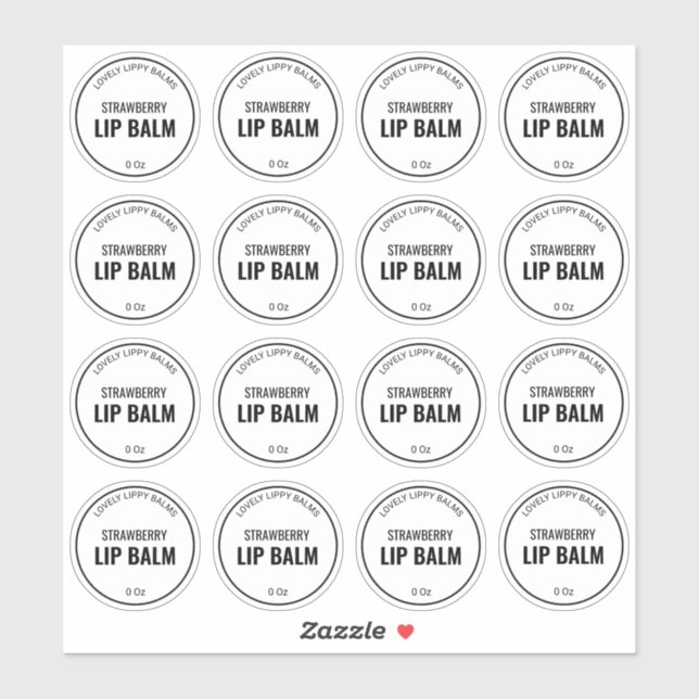 16 1.9 Inch Clear Lip Balm Labels (Sheet)