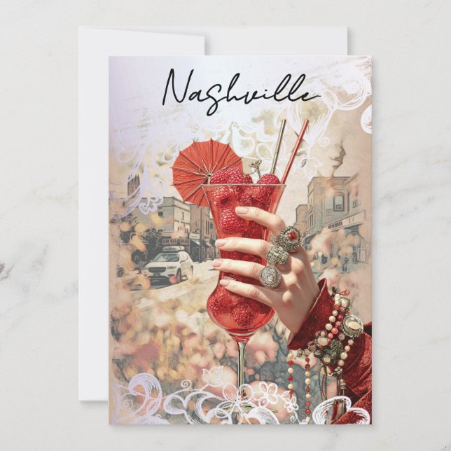 *~*  16 A101 Cocktail PHOTO Nashville BACHELORETTE Invitation (Front)