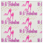 16 AND FABULOUS 16TH BIRTHDAY DESIGN FABRIC