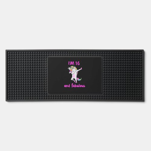 16 and fabulous sweet sixteen girls unicorn dab da bar mat 