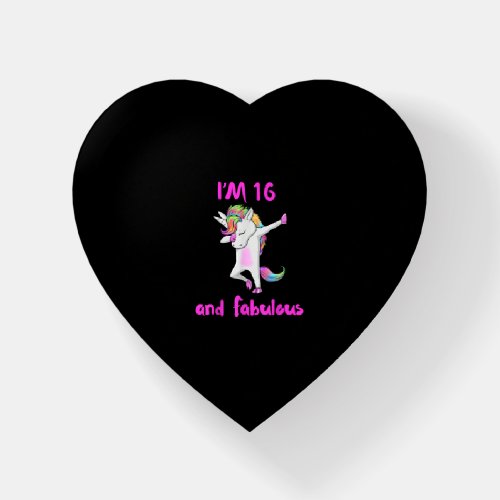 16 and fabulous sweet sixteen girls unicorn dab da paperweight