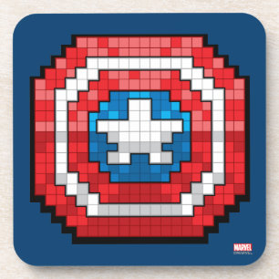16-Bit Pixelated Captain America Shield Beverage Coaster