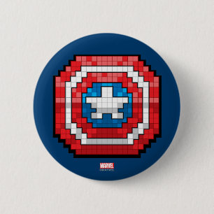 16-Bit Pixelated Captain America Shield Button