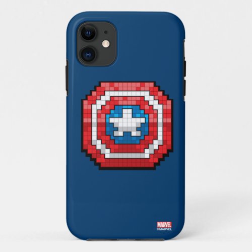 16_Bit Pixelated Captain America Shield iPhone 11 Case