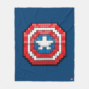 16-Bit Pixelated Captain America Shield Fleece Blanket