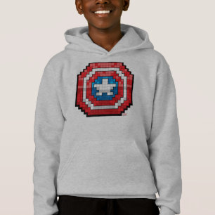 16-Bit Pixelated Captain America Shield Hoodie