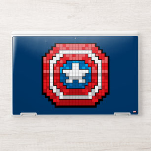 16-Bit Pixelated Captain America Shield HP Laptop Skin