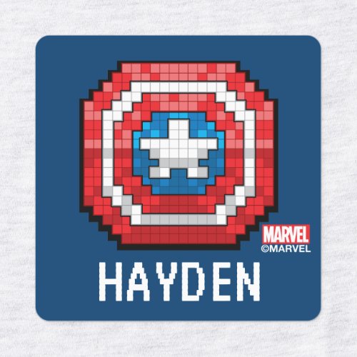16_Bit Pixelated Captain America Shield Kids Labels