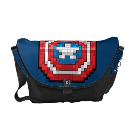 16-bit Pixelated Captain America Shield Messenger Bag