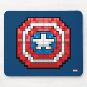 16-Bit Pixelated Captain America Shield Mouse Pad