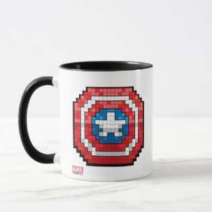 16-Bit Pixelated Captain America Shield Mug