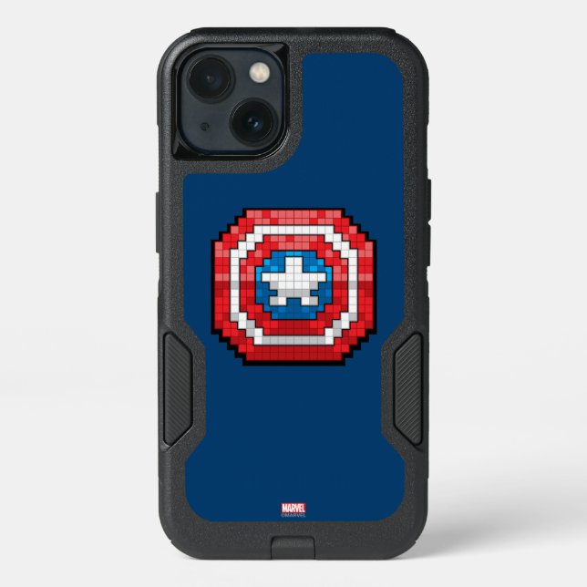 16-Bit Pixelated Captain America Shield Otterbox iPhone Case (Back)