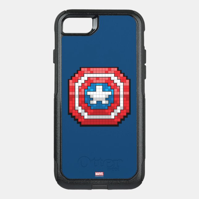 16-Bit Pixelated Captain America Shield Otterbox iPhone Case (Back)