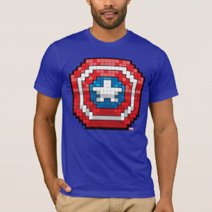 16-Bit Pixelated Captain America Shield T-Shirt