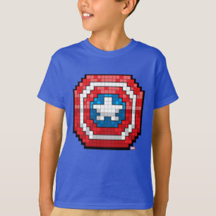 16-Bit Pixelated Captain America Shield T-Shirt