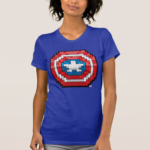 16-Bit Pixelated Captain America Shield T-Shirt