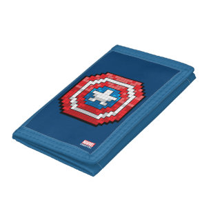 16-Bit Pixelated Captain America Shield Trifold Wallet