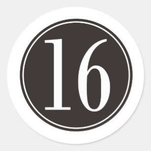 #16 Black Circle (front) Classic Round Sticker