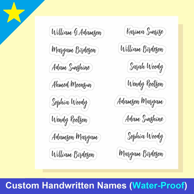 16 Black Names | Elegant Calligraphy Script Sticker (Personalized names Sticker
)