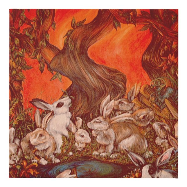 16 Bunnies Faux Canvas Print (Front)